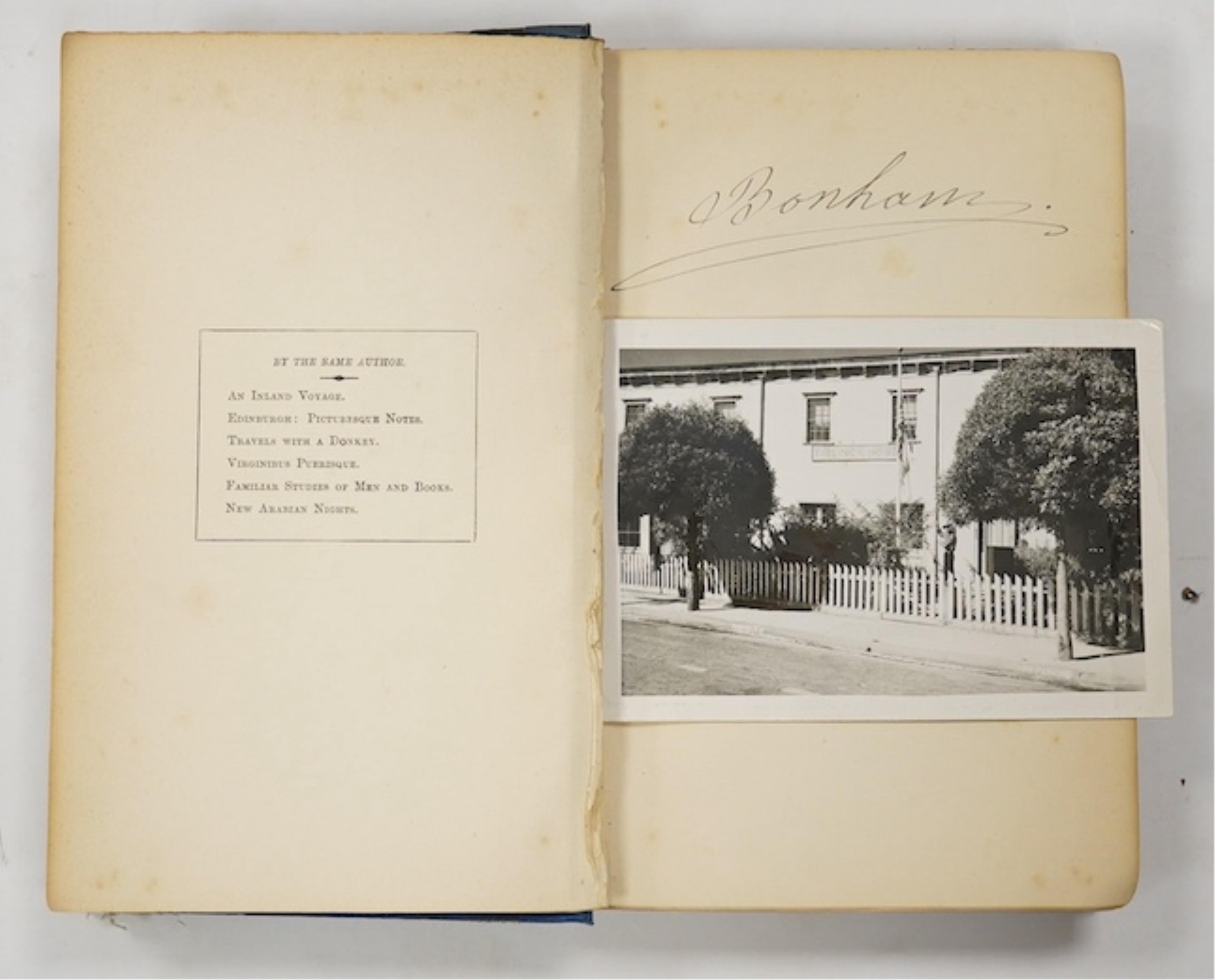 Stevenson, Robert Louis - Treasure Island, 1st edition, 1st issue, half-title, map frontispiece, 4pp. advertisements, 8vo, original blue cloth, spine lettered in gilt, black endpapers, a late 19th century? ink manuscript